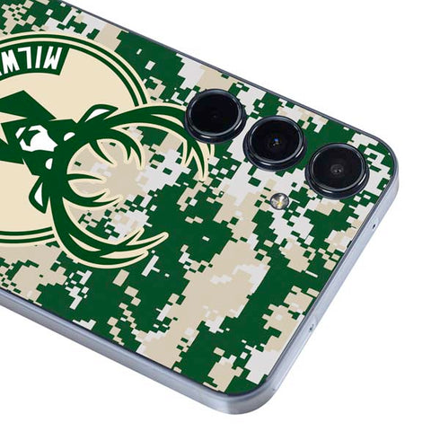 NBA Milwaukee Bucks Camo Digi Galaxy A55 5G Skin